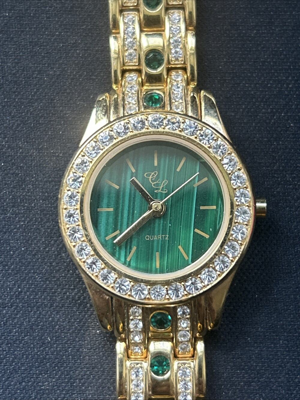 Colleen Lopez Green Dial Gold Tone Women’s Quartz Watch